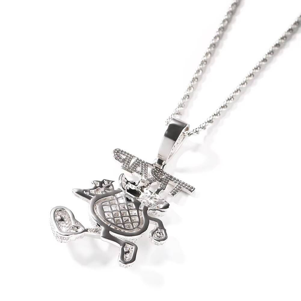 New Trendy Bling Hip Hop Iced Out Jewelry TRAP Full Diamond Wallet Pendant Gold Silver Cartoon Pendant Necklace