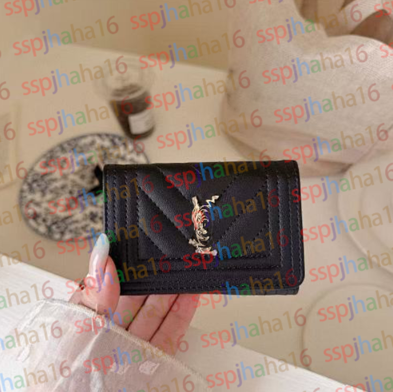 Ladies YSLly Card Bag KEY POUCH Designer Mini Wallet Fashion Men's Keychain Ring Credit Card Clip Coin Wallet Luxury M62650 Boxed Wallet
