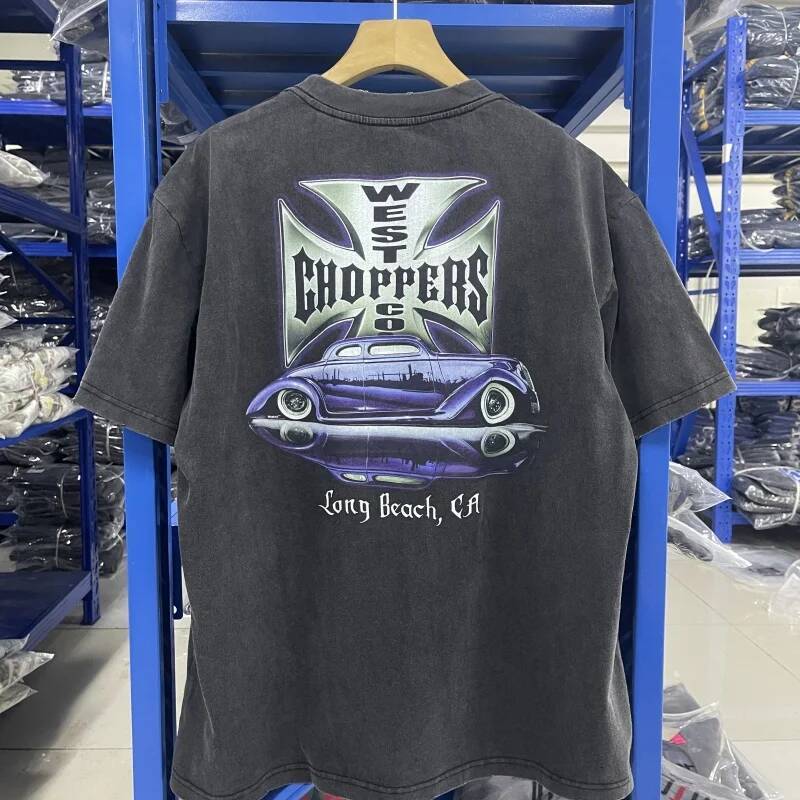 Summer Vintage West Coast Choppers Printed T-Shirt Women Cotton Breathable Retro Biker Style Loose Fit Casual Unisex Streetwear ddmythur