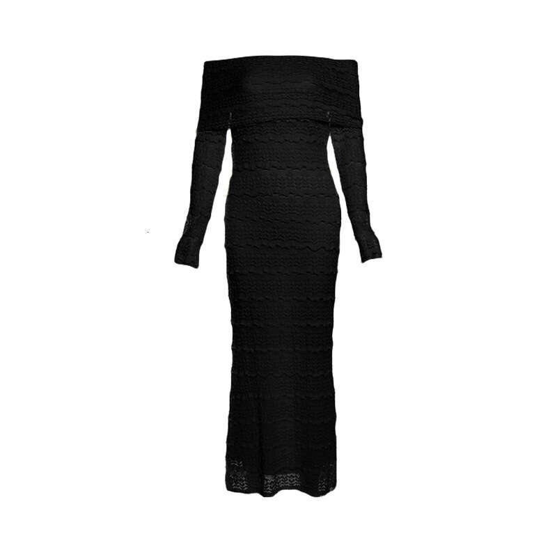 European and American 2026 autumn new fashion elegant socialite style off-shoulder lace dress for women