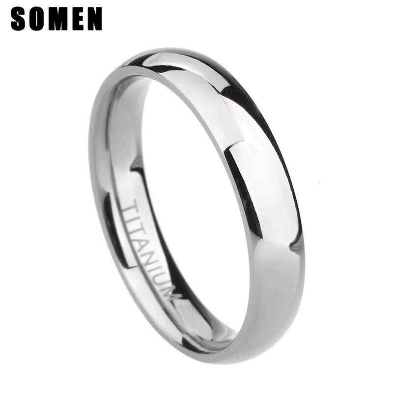 4mm Brand Silver Color Titanium Women's Rings Male Wedding Band Polished Engagement Ring Female Jewelry Never fade Size 3 -15 H260312