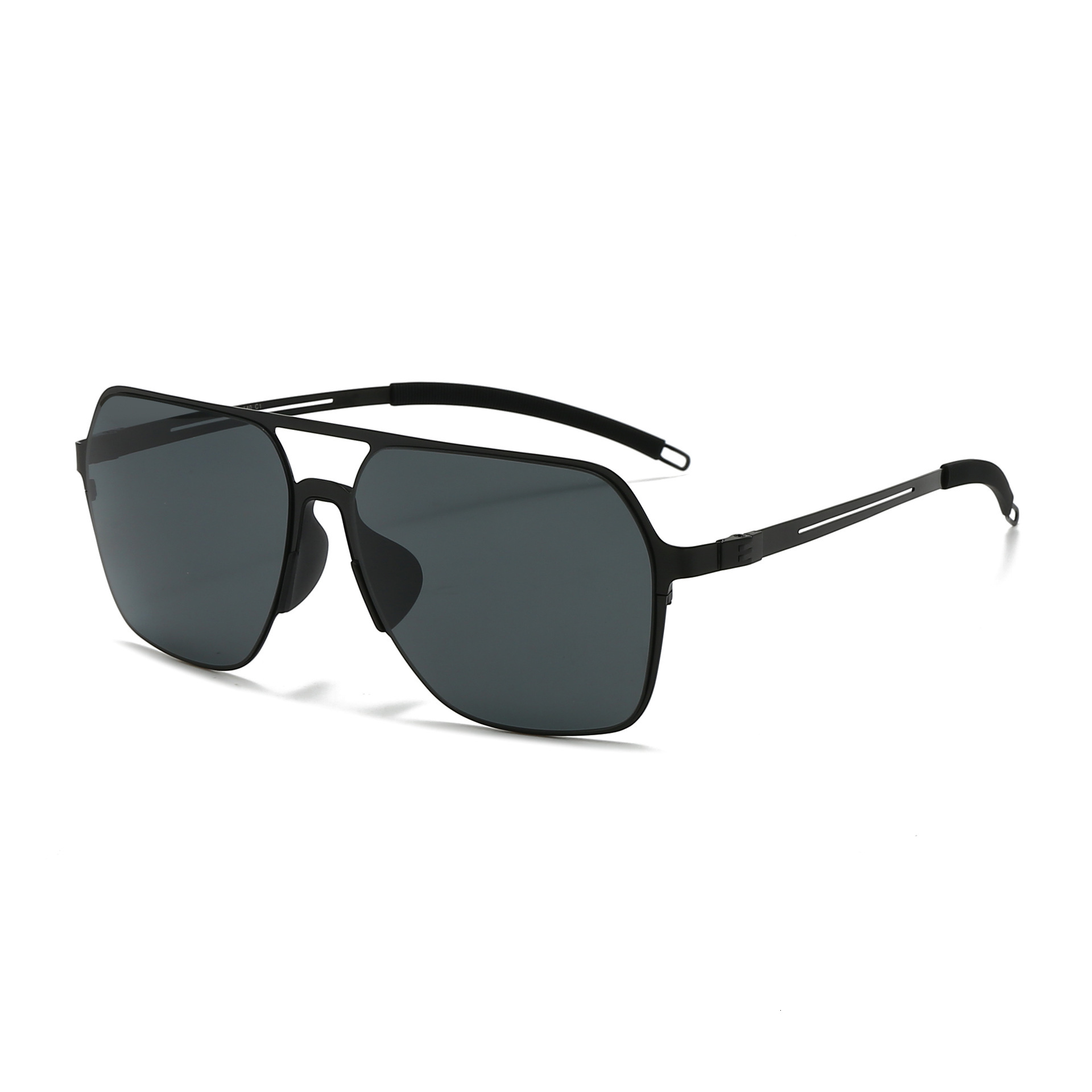 2026 New Fashion Square Frame Nylon Polarized Retro Double-Beam Simple Sun Protection Sunglasses for Men,