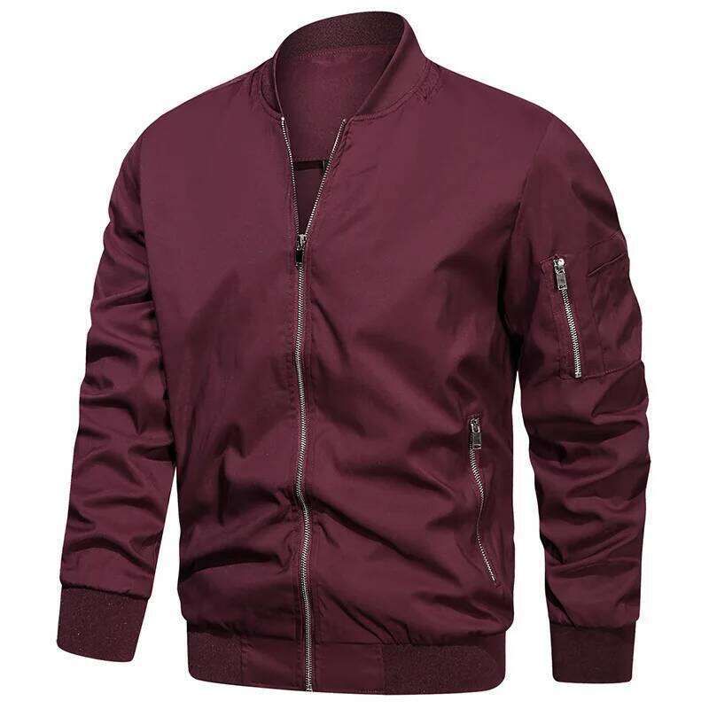 Men's Lightweight Bomber Autumn Casual Pilot Varsity Baseball Coat Fashion Outdoor Sport Track Jacket USA Size 26H0311