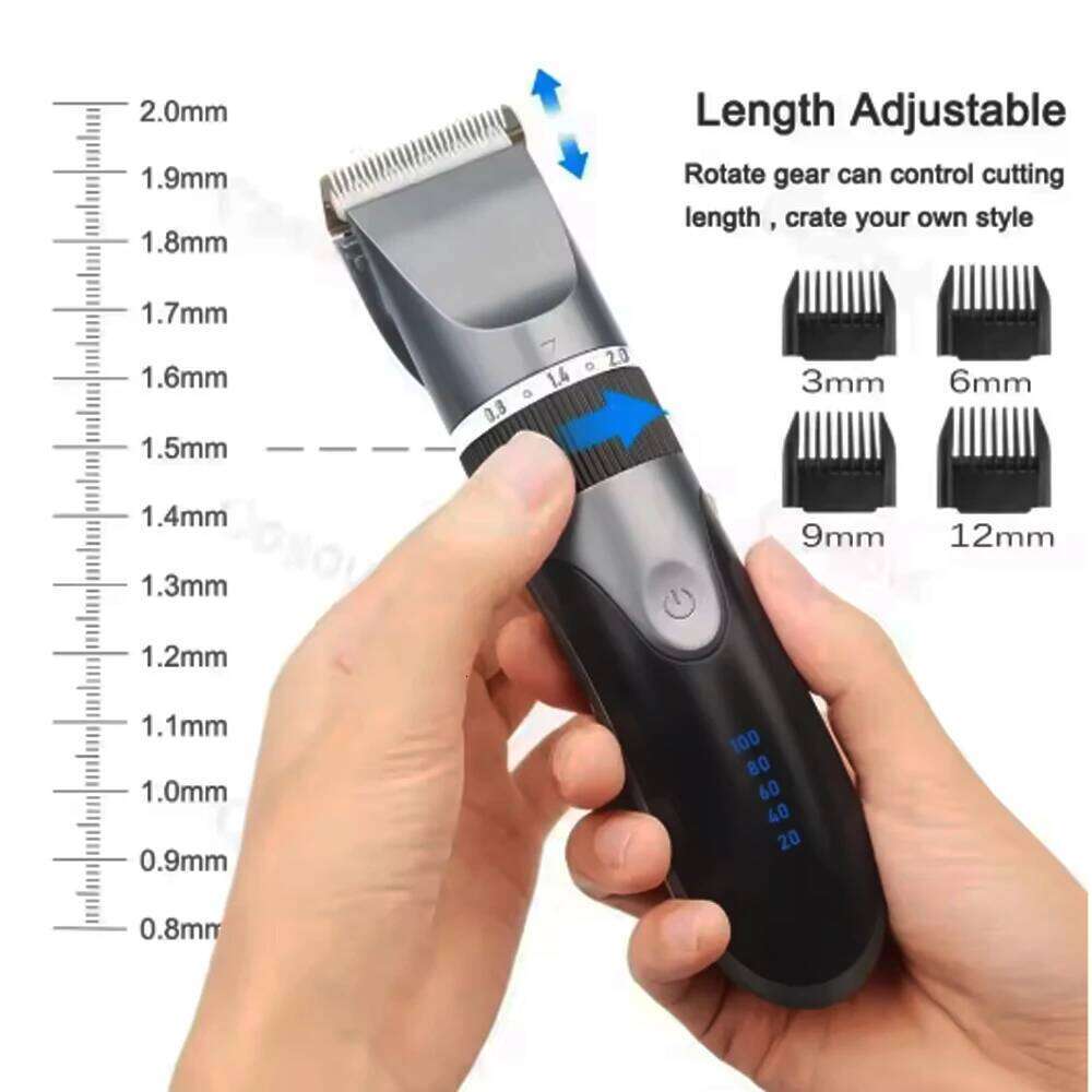 Professional electric men barber beard rechargeable clippers ceramic blades hair trimmer Adult Kid C260312