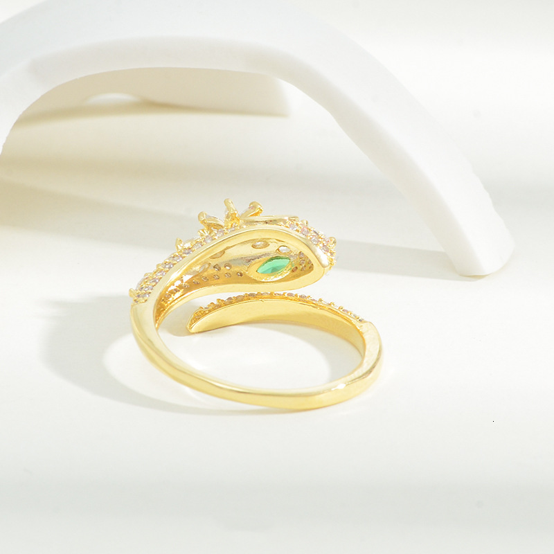 Ring rench Design Open Snake Ring Personality Simple Fashionable Ring Internet Celebrity Temperament Light Luxury New Style Ring