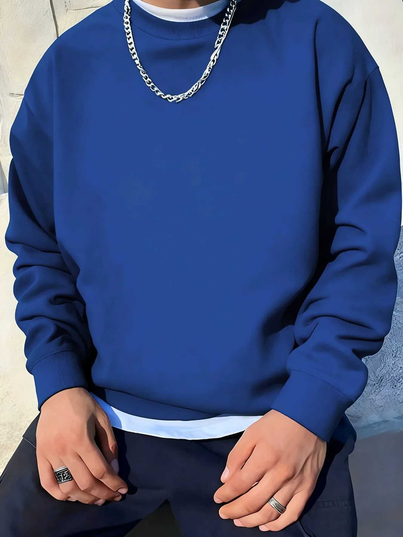 ManS Fleece Autumn Sweatshirts Street All-Match Pullovers Comfortable Basics Tops Sport Casual Sportswears Daily Soft Clothing M260312