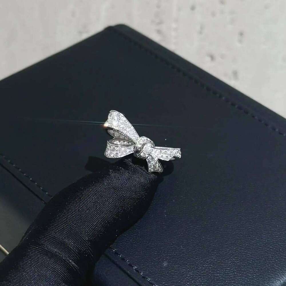 French Luxury Tilda's Bow Butterfly Ring Women's Pure Silver High-quality 5A Grade Zircon Sparkling Charming Engagement Gift H260312