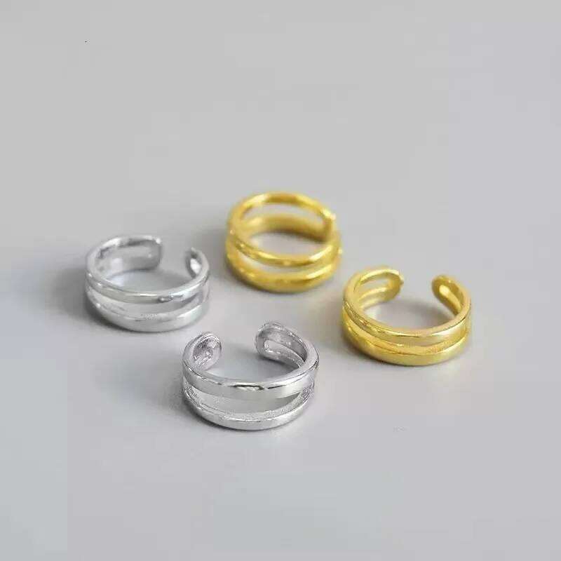 925 Silver Geometry Double-Layer Adjustable Vintage Women's Rings Beautiful High Quality Jewelry Accessories H260312
