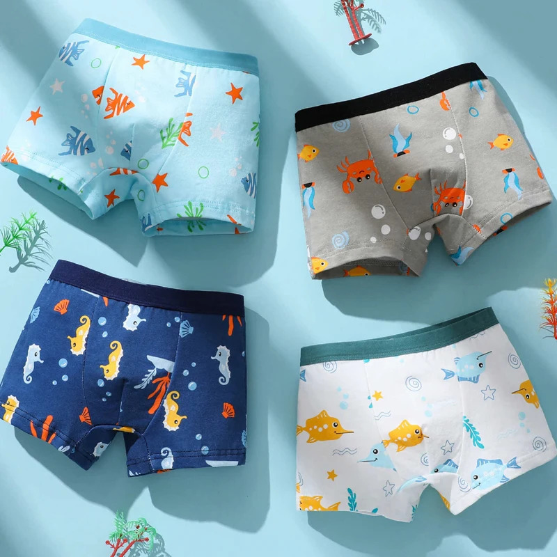 48 pcs Boys Boxer Sets Briefs Kids Cotton Underwear Baby Underpants Teenager Cartoon Dinosaur Print Children Panties Clothes 260311