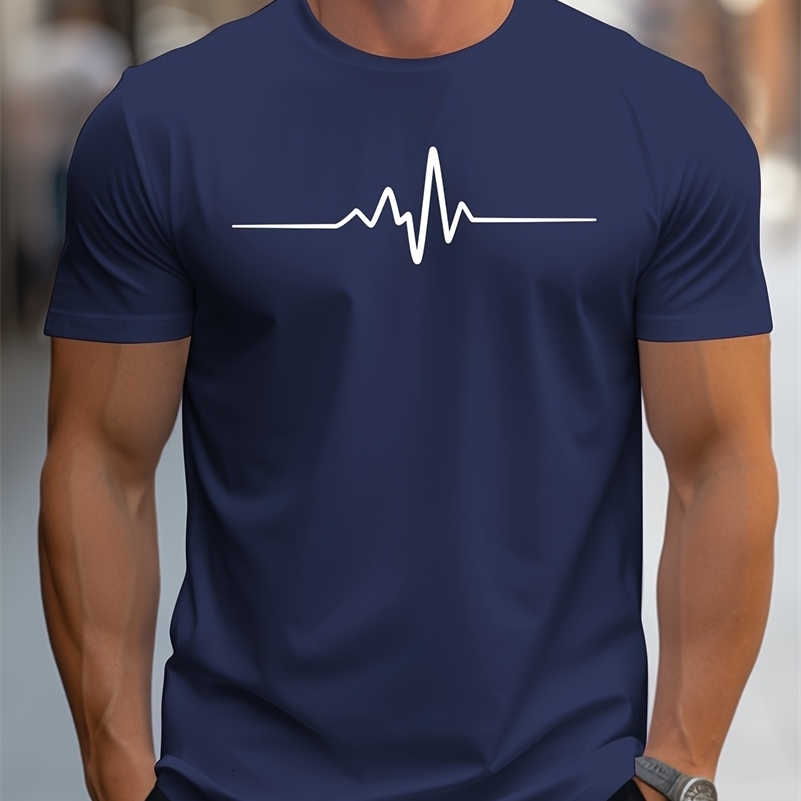 Mens 100 cotton summer loose size Creative Graphic printed slim fit casual sports round neck short sleeved T-shirt top 260227