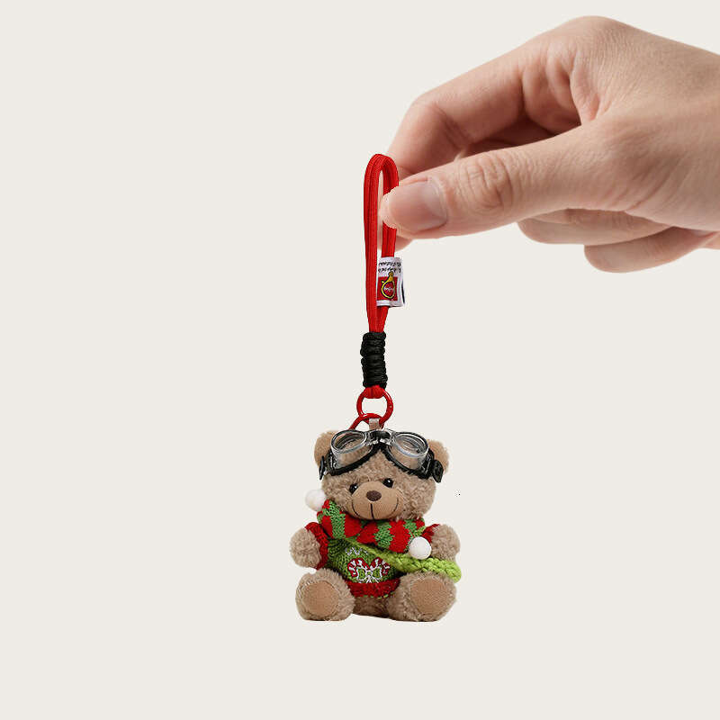 DIY bear keychain Christmas couple gift plush toy backpack pendant