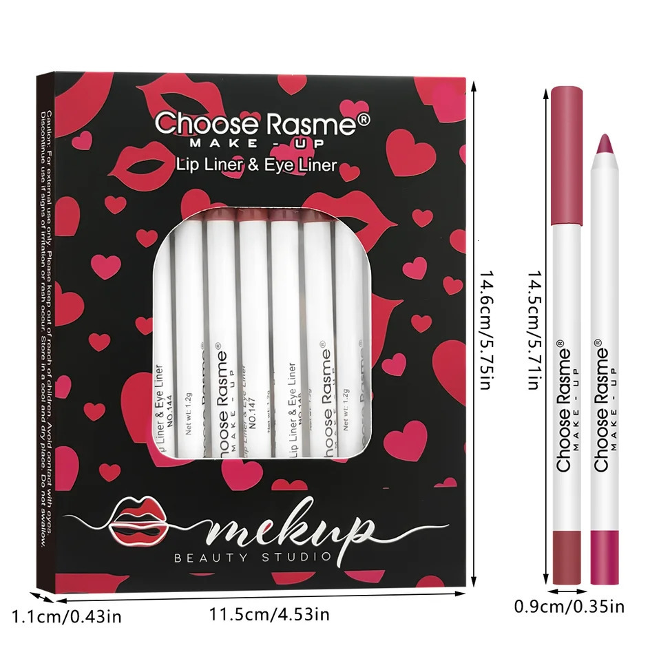 12 Colors Sexy Matte Lipstick Pencil Waterproof Lasting Lip Liner Pen Non-stick Cup Lip Contour Pencil Beauty Makeup Set 260305