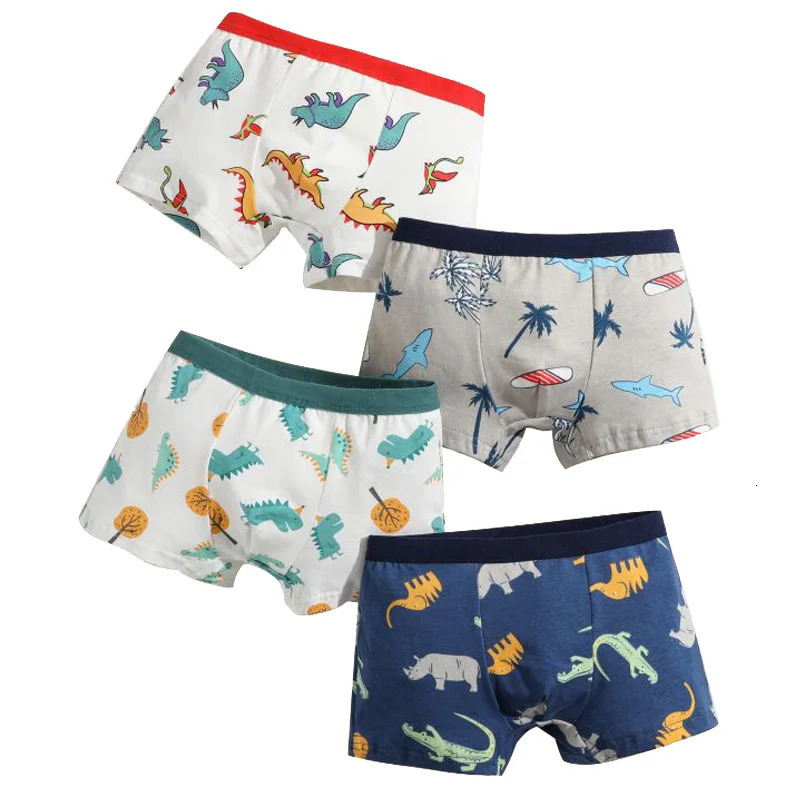 4812 Pcs Boys Boxer sets Briefs Kids Cotton Underwear Baby Underpants Teenager Cartoon Dinosaur Print Soft Children Panties 260311