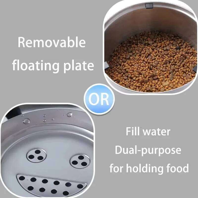 Big Capacity Stainless Steel Floating Bowl, No Spill Anti-Splash Dispenser, Non-Slip Dog Cat Pet Water Feeder Bowl 26Y0312