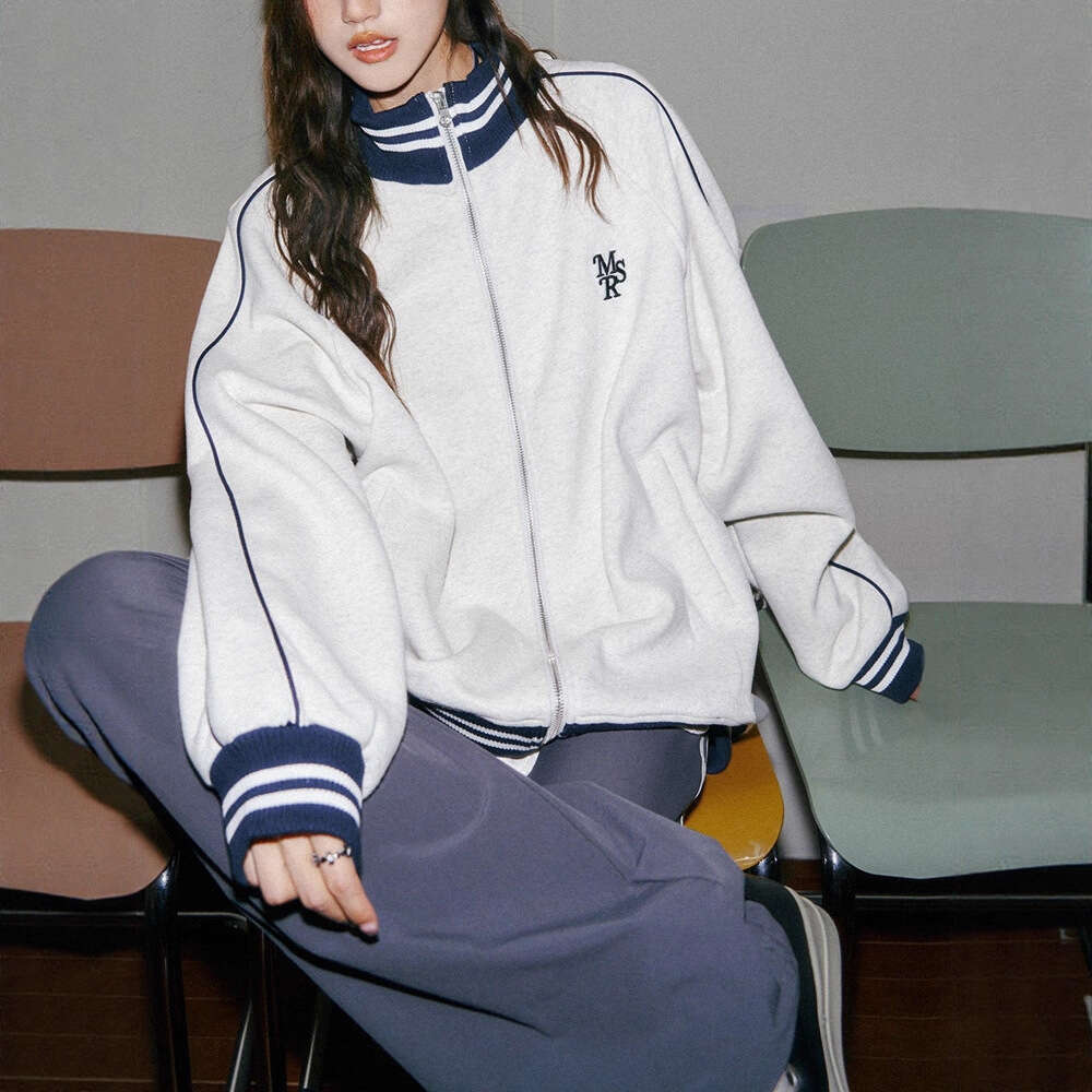 Mardi Hefxessdr 2026 Spring Women Jacket Grey Stand Collar Baseball Jacket For Women & Men Retro Sweatshirt Style Casual Lazy Outerwear coat spring wo