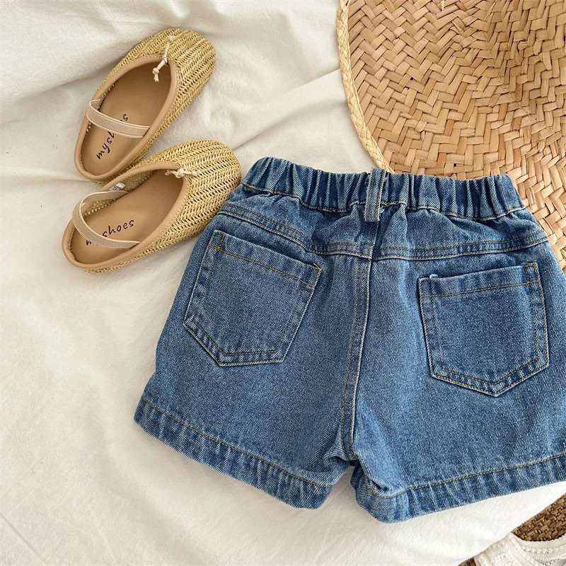 deer jonmi Summer Korean Style Baby Girls Denim Shorts Bowknot Embroidery Chic Toddlers Kids Skirt 260311