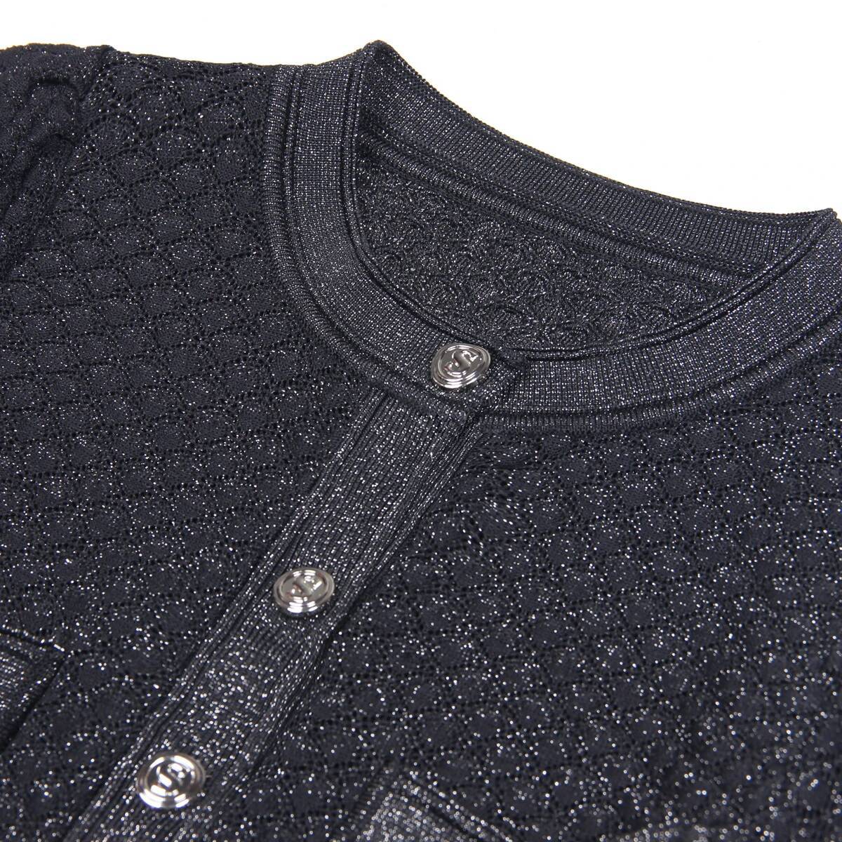 High Quality Fashionable Elastic Bright Silk Knitted Round Neck 7-inch Sleeve Single Row Button Lace Slim Fit Women's Dress
