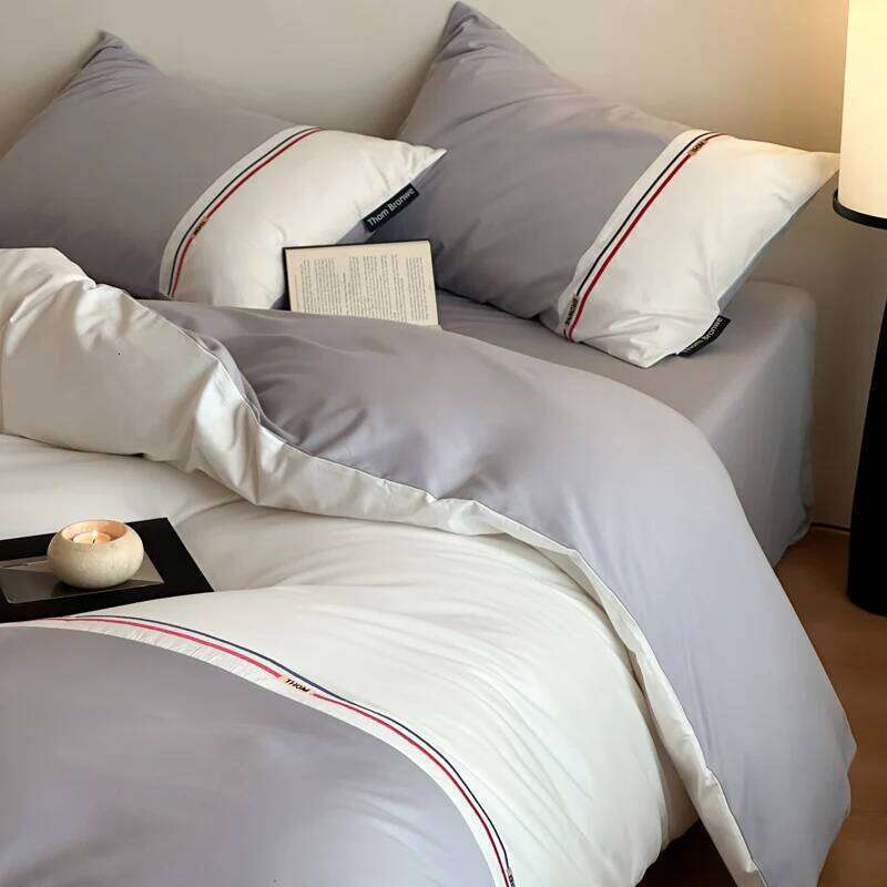 2025 New Cotton A Class Embroidery Four-Piece Set - Brown Sheet Bed Girls Quilt Cover H260312