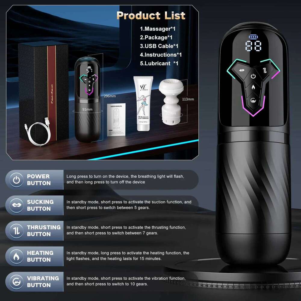 4 IN 1 Telescopic Sucking Licking Masturbator Cup Vagina Masturbation Blowjob Adults Sex Toy for Men Piston Automatic Mastubator Z260311