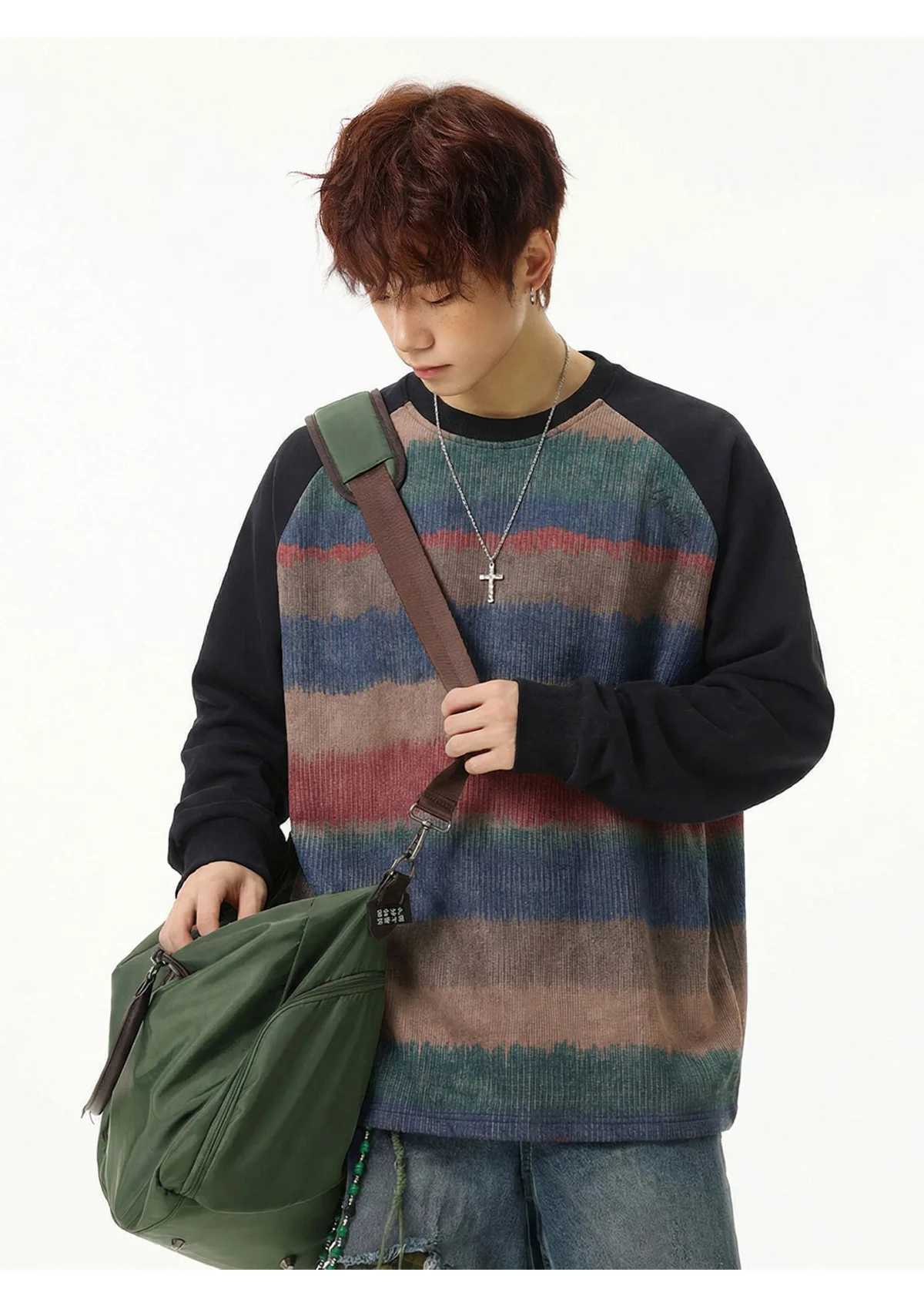 Clashing Colour Patchwork Cardigan Hoodie Mens Stand Collar Jacket Zip-Up Casual Outerwear Soft and Versatile a07 M260312