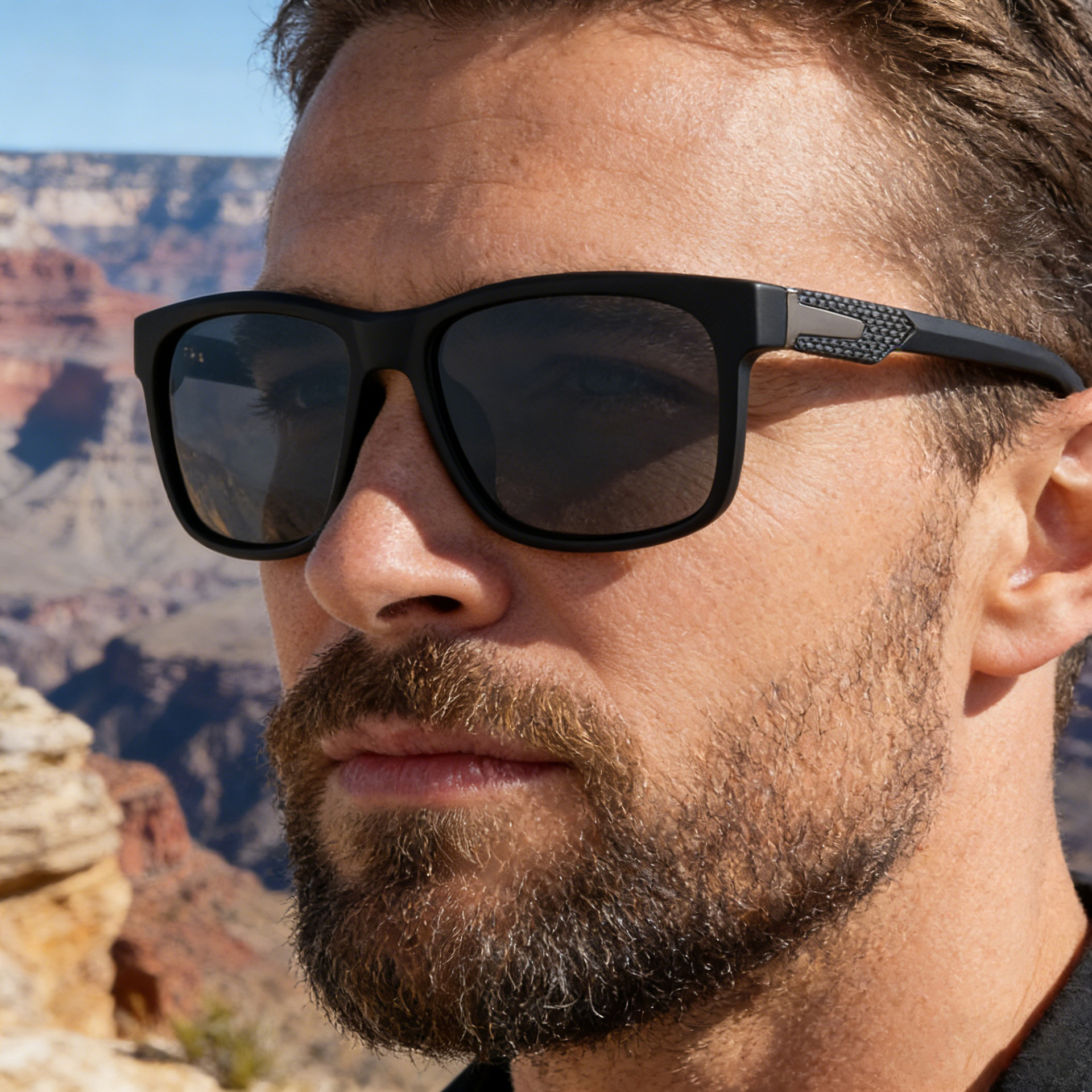 2026 New Fashion Square Frame Polarized Personalized Outdoor Driving Sunglasses for Men,