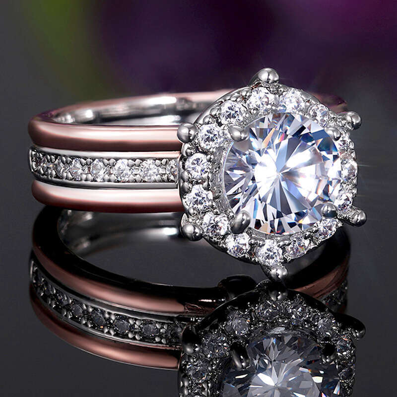 Designer Diamond Rings for Women and Men New Creative Two-tone Zircon Engagement Fashion Designer Jewelry Wedding Party Ring