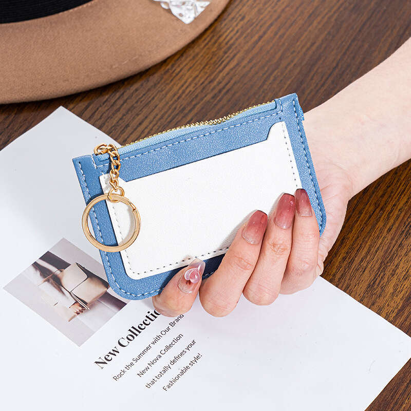 Luxury fashion wallet New Women S Ultra Thin Holder Card Case Korean Version Candy Color Student Easy To Carry Color Block PU Coin Purse