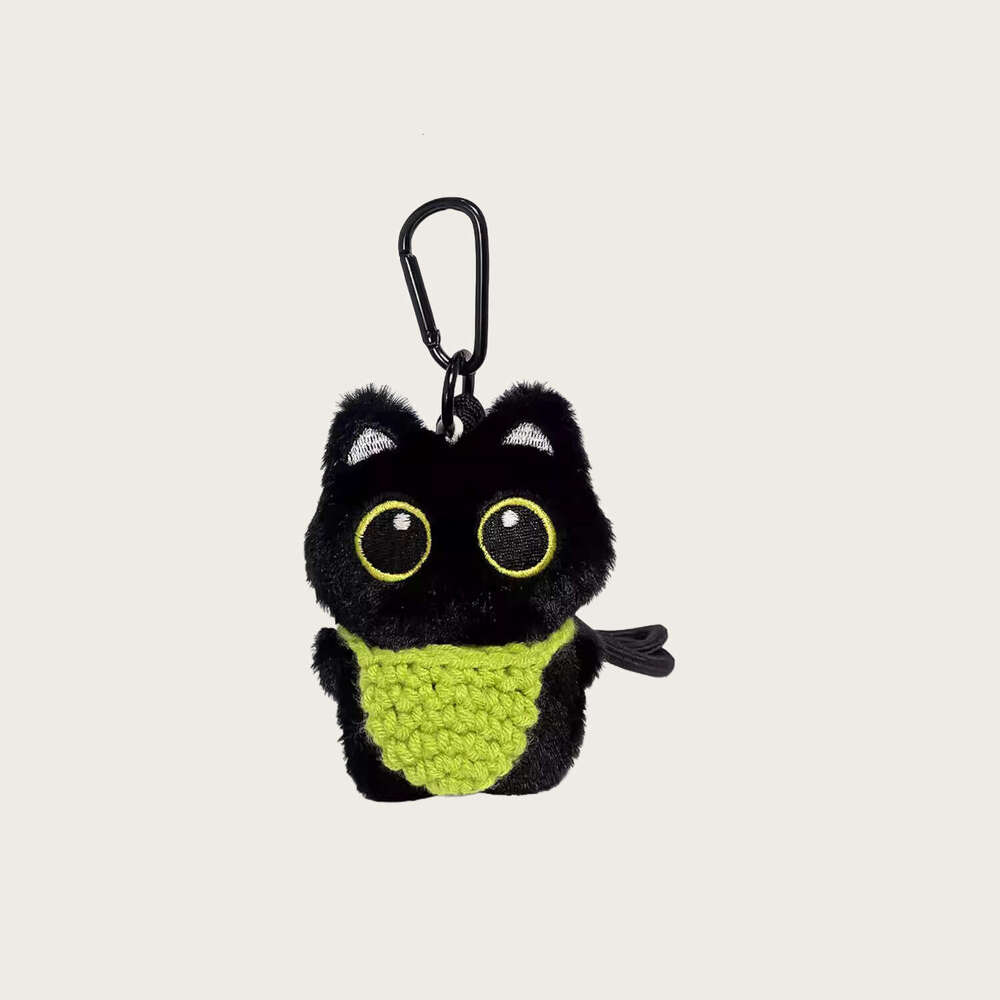 Cute Little Black Cat Bag Pendant Plush Car Keychain Cartoon Doll Backpack Decoration Couple Gift