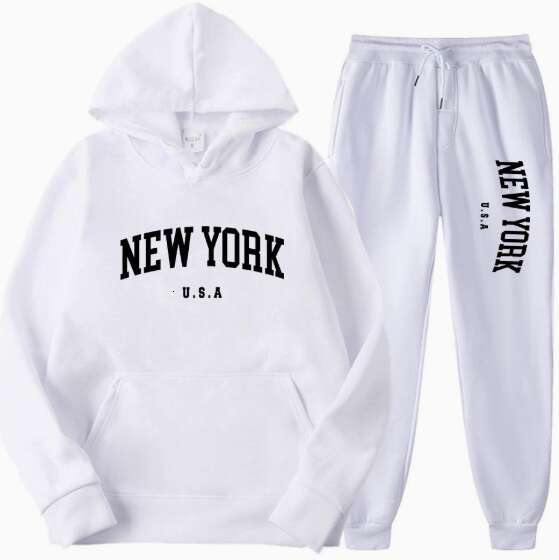 NEW YORK Women's Tracksuit Autumn Winter Hoodies Trousers 2PCS Suit Sports Jogging Street High quality Clothes Women Pants Sets C260312