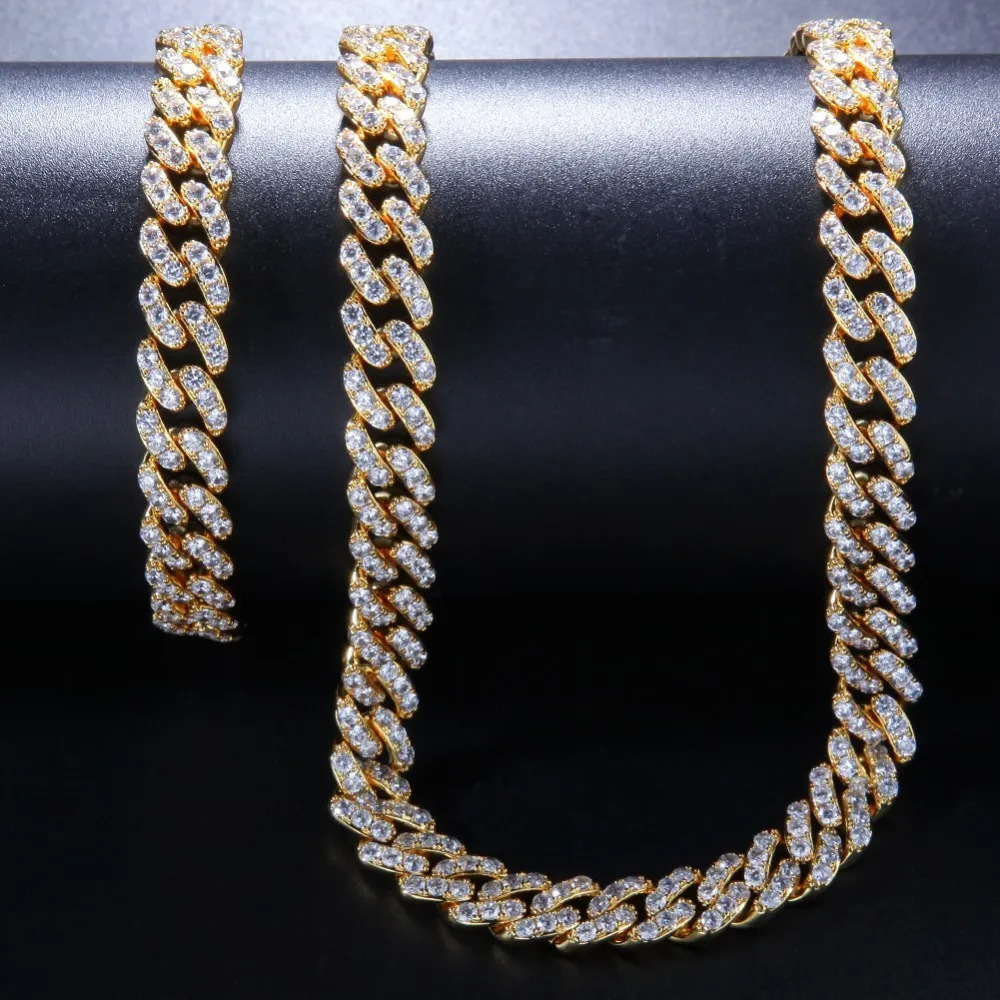 Uwin 9mm Iced Out Cuban Chian CZ Punk Pink Miami y2k Necklace Jewelry For Gift Women Accessories 260304
