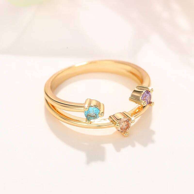 Huitan Modern Fashion Women's Rings with Multi-colored Cubic Zirconia Daily Wear Chic Finger Accessory Anniversary Party Jewelry H260312