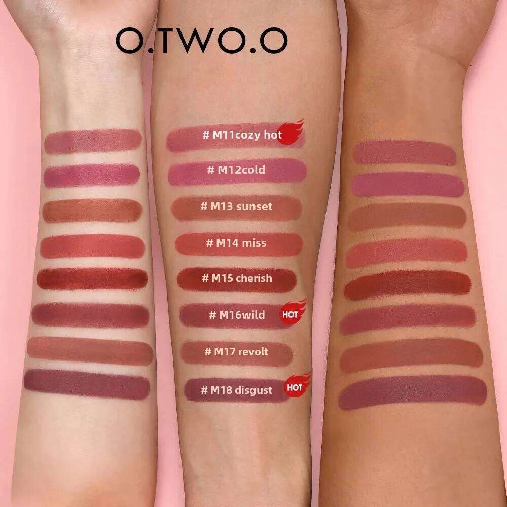 O.TWO.O Matte Lipstick Long Lasting Waterproof Stick Smudge-free Classic Highly Pigmented Velvet Finish Lip Tint Makeup W260311