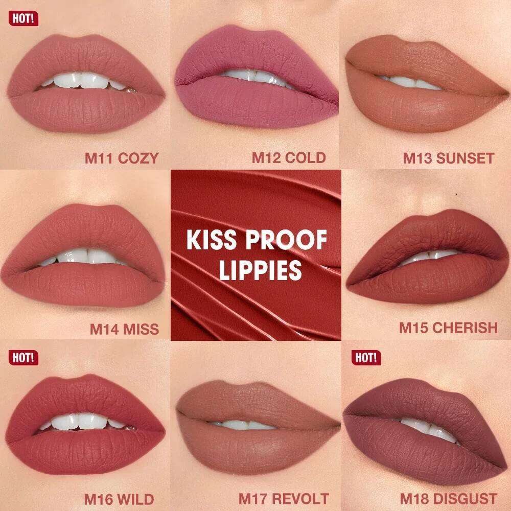 O.TWO.O Matte Lipstick Long Lasting Waterproof Stick Smudge-free Classic Highly Pigmented Velvet Finish Lip Tint Makeup W260311