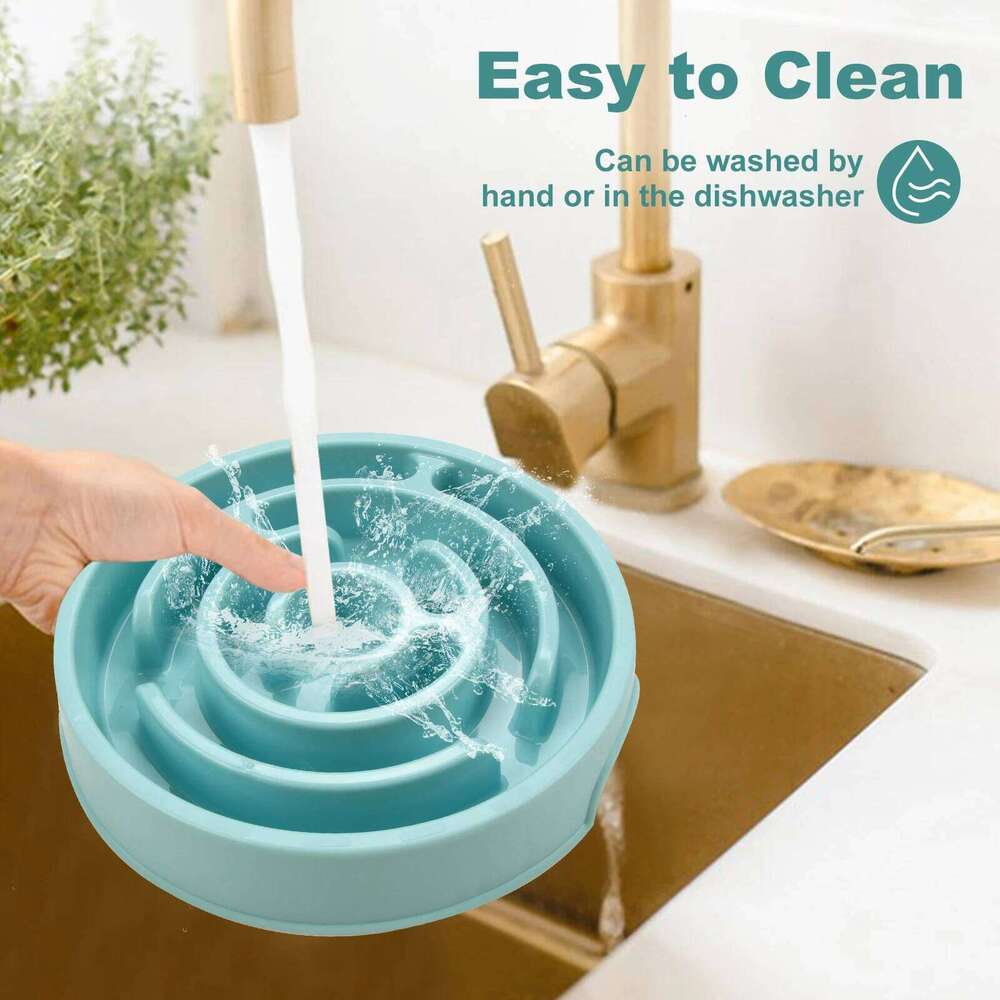 Pet Slow Feeder Fun Non Slip Anti-Gulping Slower Food Feeding Dishes Eco Dog Bowl for Large Medium Small Dogs Puppy 26Y0312