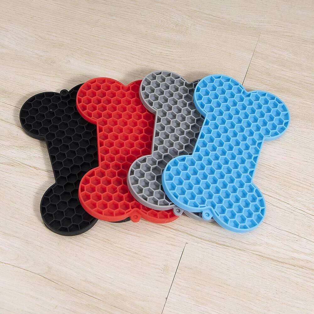 Slow Food Bone Silicone Licking Pad Mat Placemats Pet Feeding Dog Cats Dogs Supplies 26Y0312