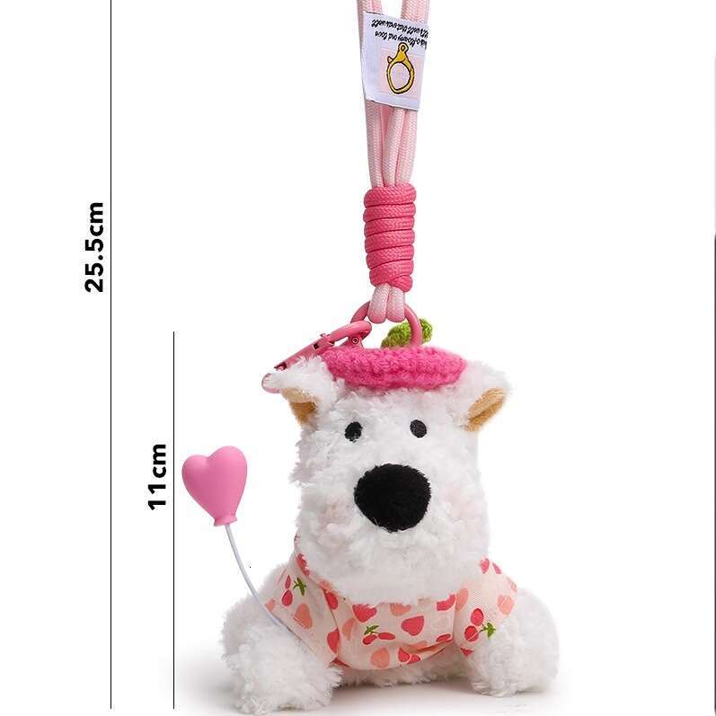 Cute West Highland plush pendant bag decoration doodle puppy doll keychain accessory birthday gift