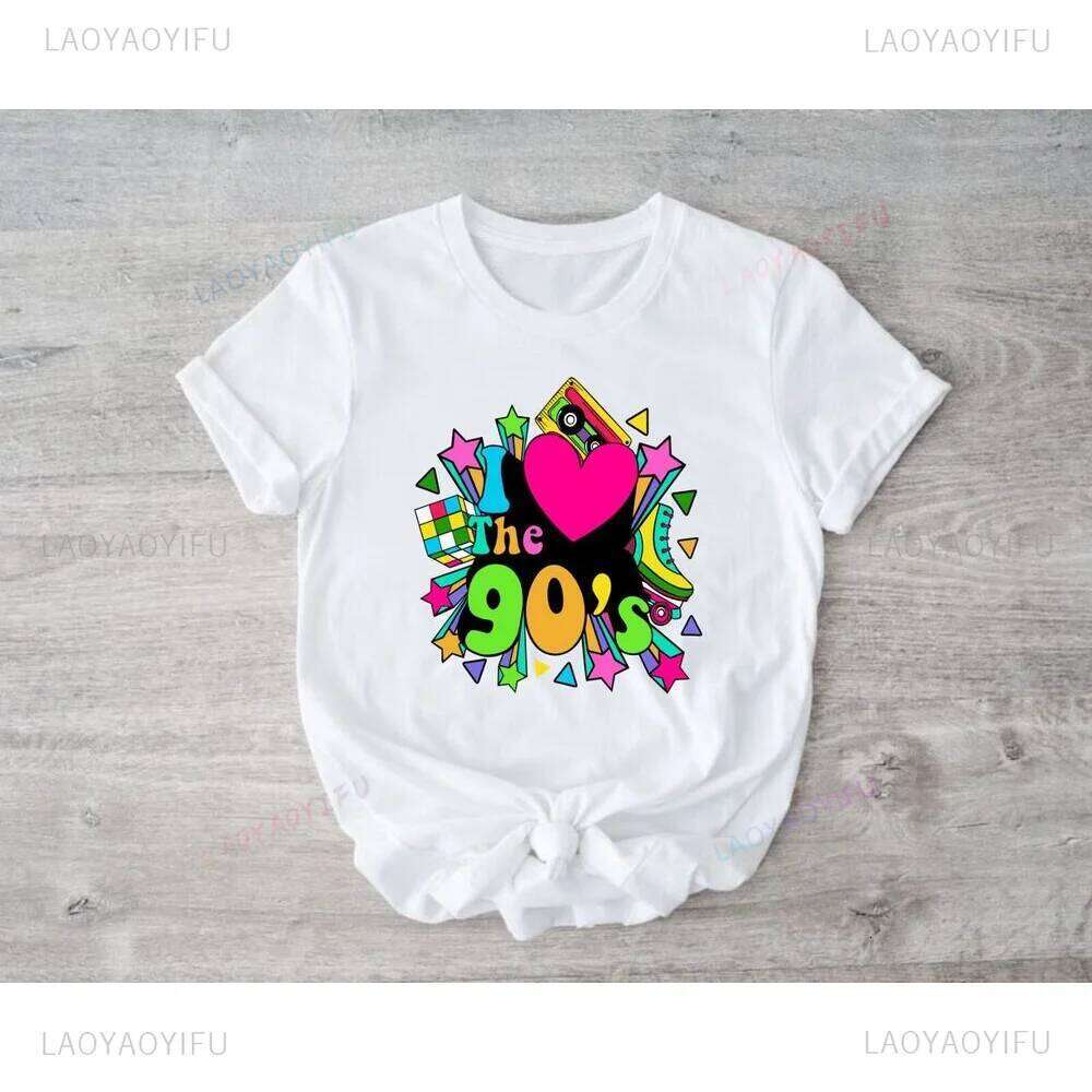 I Love The 90s Shirt 1990s Costume Hen Party Fashion Summer Cotton O-Neck Women Clothing Harajuku Short-sleeve Tops Z260312