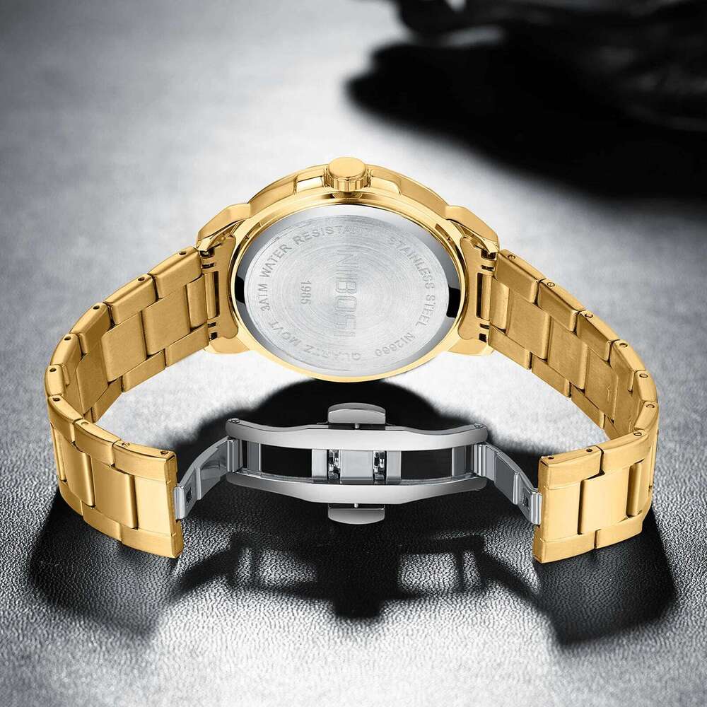 NIBOSI Mens Watches Top Brand Luxury Analog Quartz with Week-Date Waterproof Stainless Steel Luminous Business Dress Watch