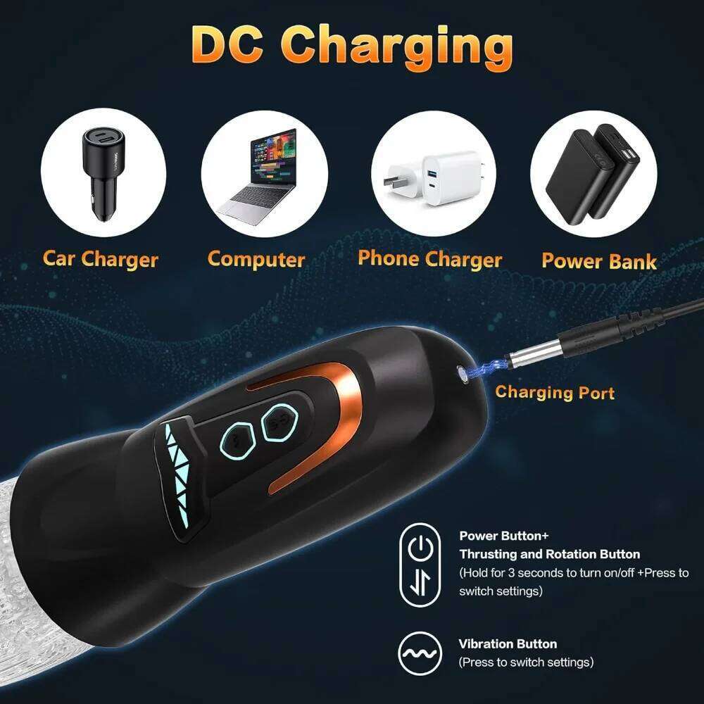 Male Automatic Airplane Cup Piston Telescopic Rotary Vibration Masturbator Penis Blow and Pudendal Stimulation Massager Z260312