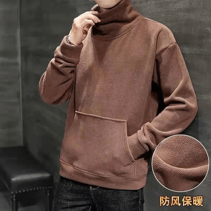 Double-sided Fleece New -style Half-high Collar Thermal Base Shirt Trendy Autumn And Winter Style Suitable For Students To Wear As An Outer Designer H