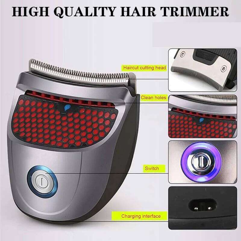 Wet and Dry Men's Short Clipper Self-Help Haircut Machine Set, USB Rechargeable Electric Hair Trimmer Professional C260312