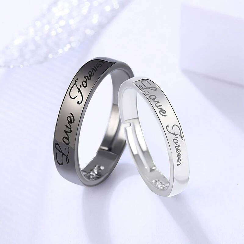 Classic Sun Moon Open Couple for Women Men Romantic Black White Matching Finger Ring Set Jewelry Wedding Anniversary Gifts W260311