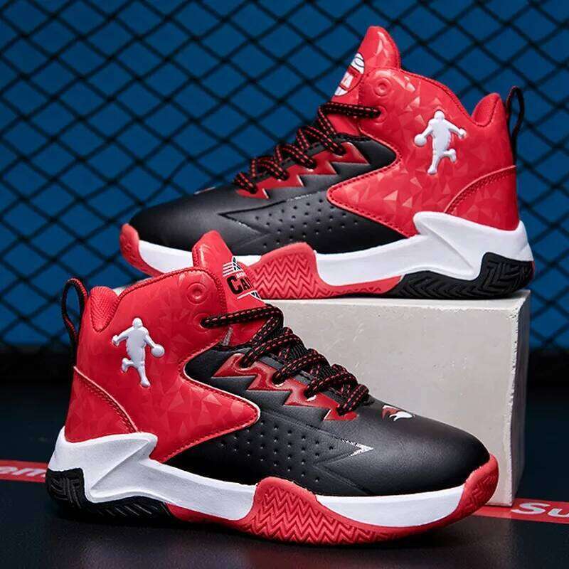 Children Sports Waterproof Low-top Kids Basketball Boys Lace-up Non-slip Shoes for Running Durable Sneakers H260312