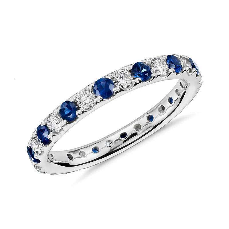 Huitan Round Thin with Blue/White CZ Stone for Women Simple Stylish Accessories Daily Wear Exquisite Girls Rings Jewelry H260312