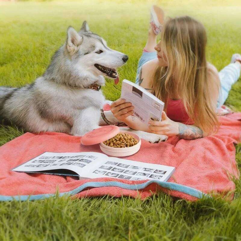 Portable Food Water Container Outdoor Travel Dog Drinking Durable Feeder Bowl for Cats Dogs Pet Feeding Supply 26Y0312