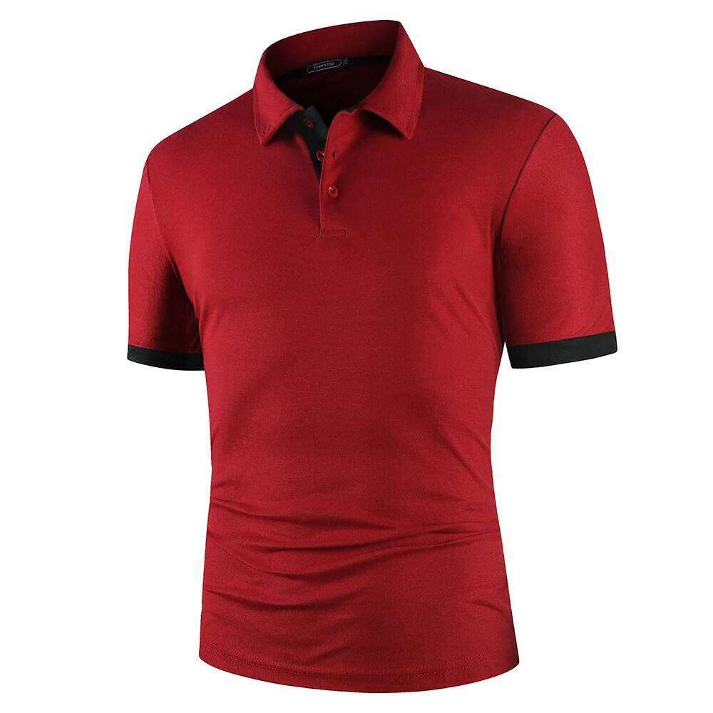 Short Sleeve Shirt Contrast Color Polo New Clothing Summer Streetwear Casual Fashion Men tops 26H0312