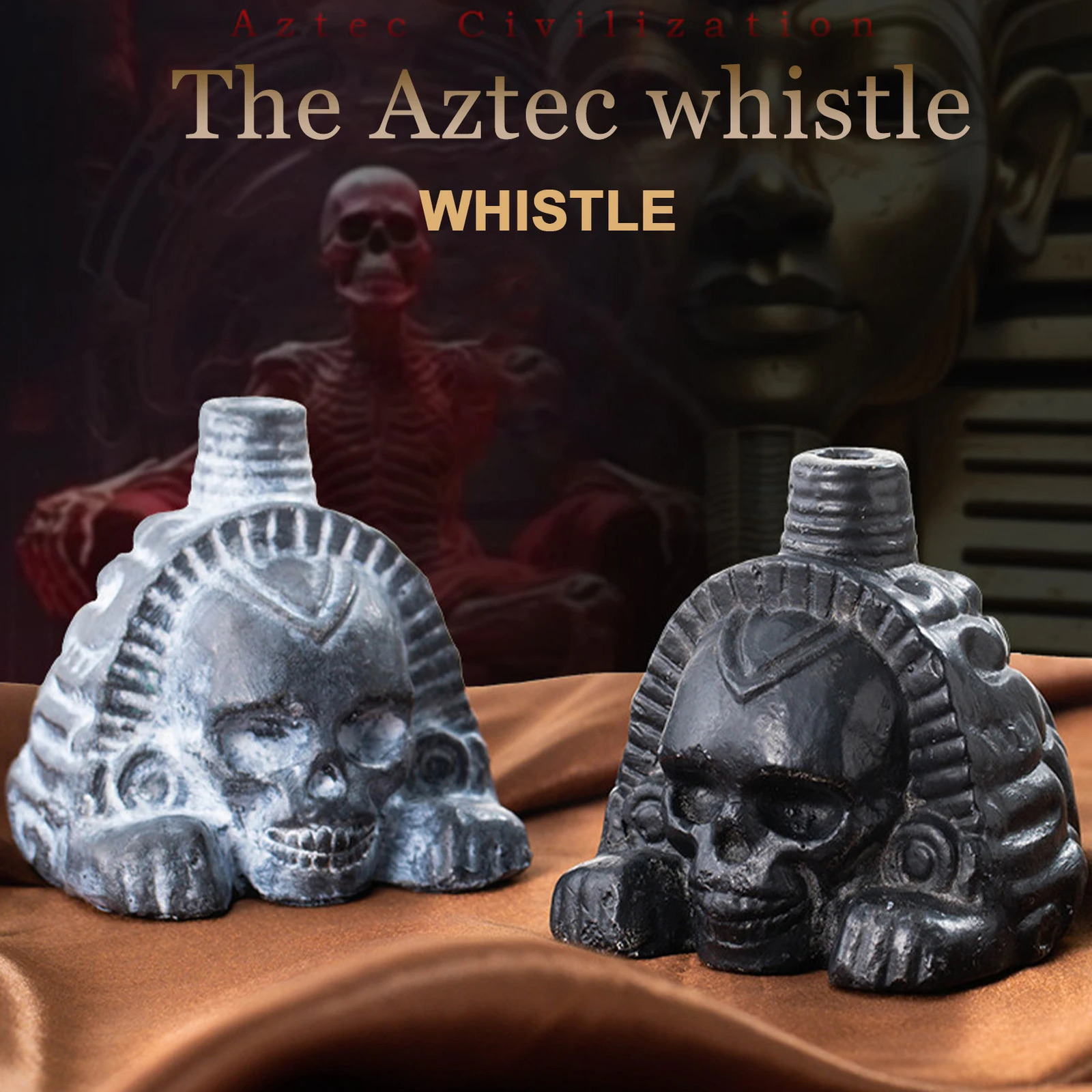 Aztec Whistle Loud Spookys Scary Death Realistic Human Screaming Ghost War Skull Head Toy 260311
