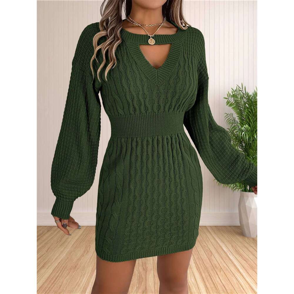 Fall Womens Sweaters Bodycon 2024 Long Sleeve Midi Knit Dresses Pullover Sweater Dress C260312