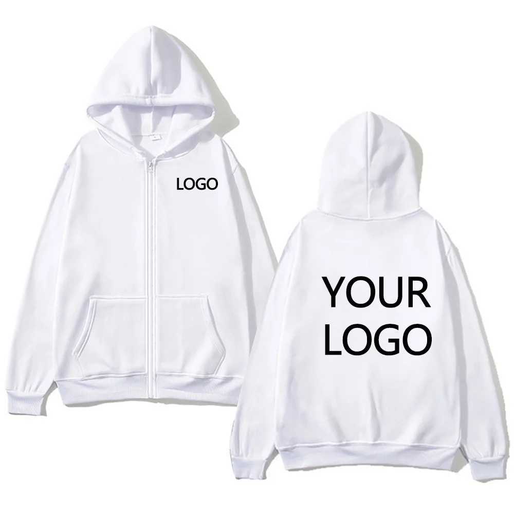 DIY Personalised customised mens street hoodie zip front sports sweatshirt womens casual knitted hoodie couples gift M260312