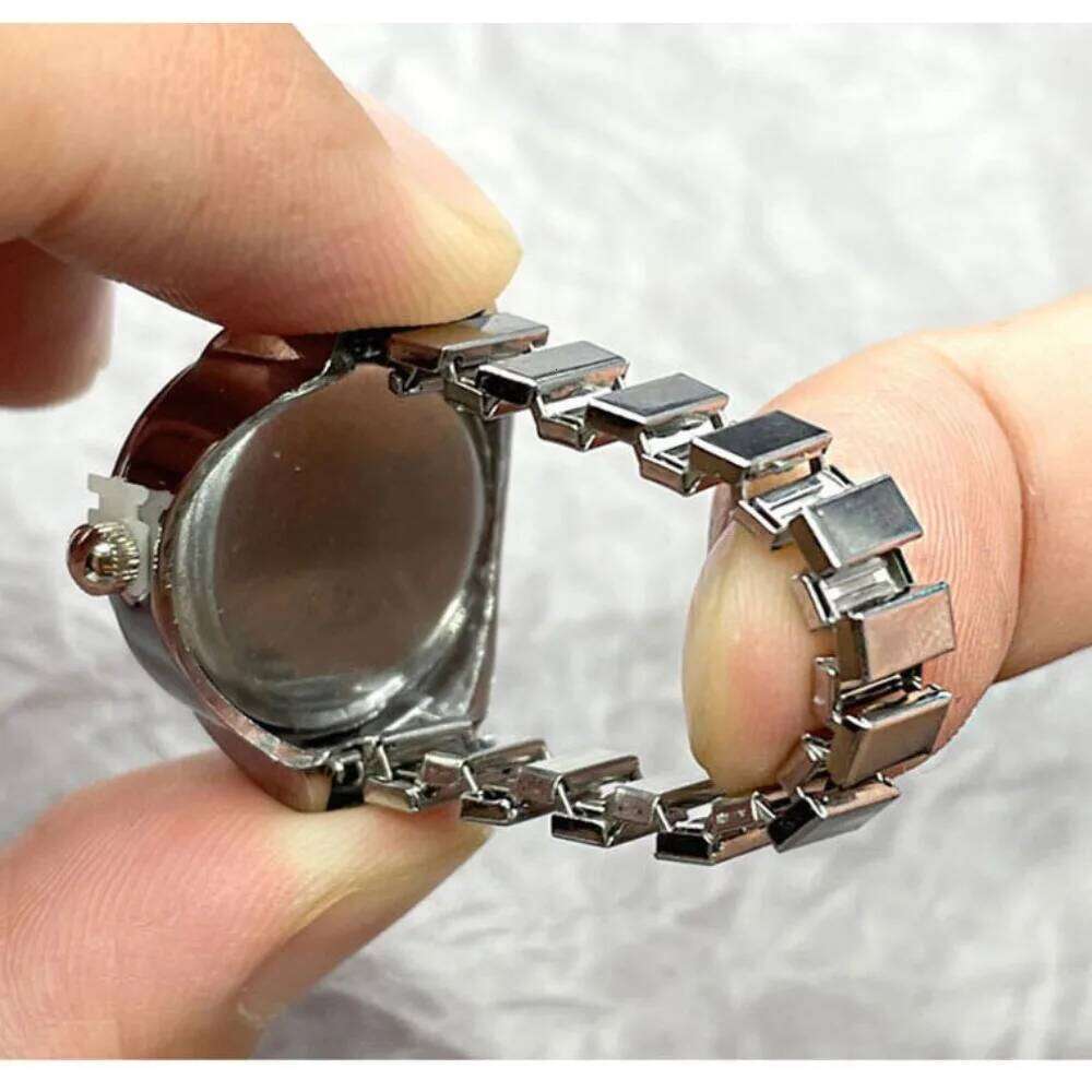 Hip Hop Vintage Rings Jewelry Clock Punk Heart Shape Roman Quartz Retro Creative Finger Ring Couple H260312